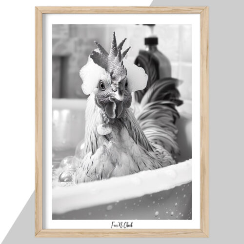 Fun'N Cheek Chicken taking a bath | Plakat - Image 2