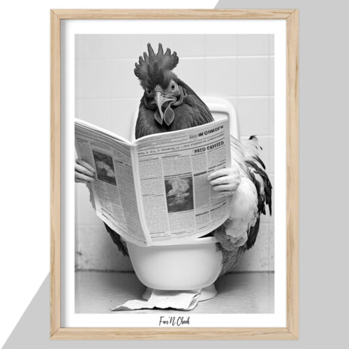 Fun'N Cheek Chicken on toilet | Plakat - Image 2