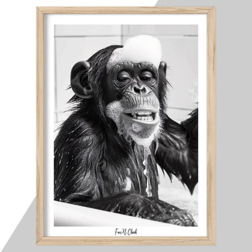 Alternative view of Fun'N Cheek Monkey taking a bath #1 | Plakat