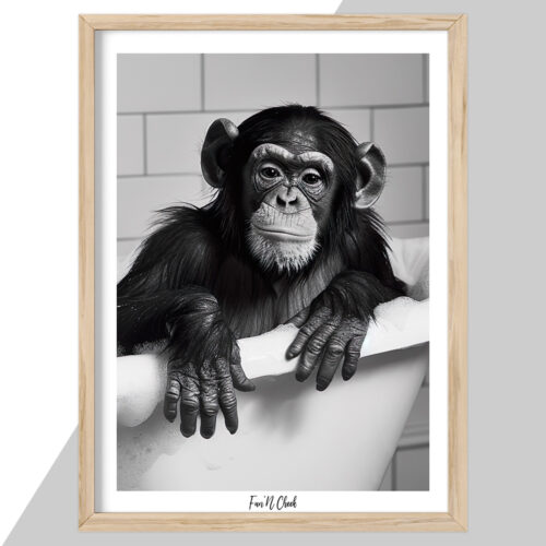 Alternative view of Fun'N Cheek Monkey taking a bath #2 | Plakat
