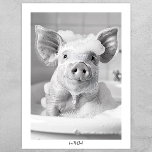 Fun'N Cheek Pig taking a bath #2 | Plakat