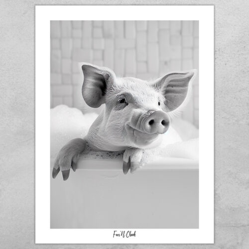 Fun'N Cheek Pig taking a bath #3 | Plakat