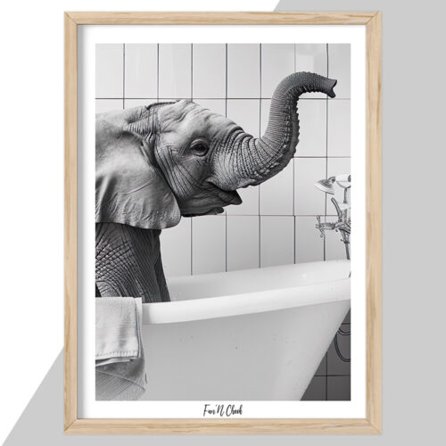 Fun'N Cheek Elephant taking a bath #1 | Plakat - Image 2