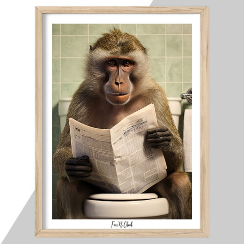 Fun'N Cheek Baboon on toilet #3 | Plakat - Image 2
