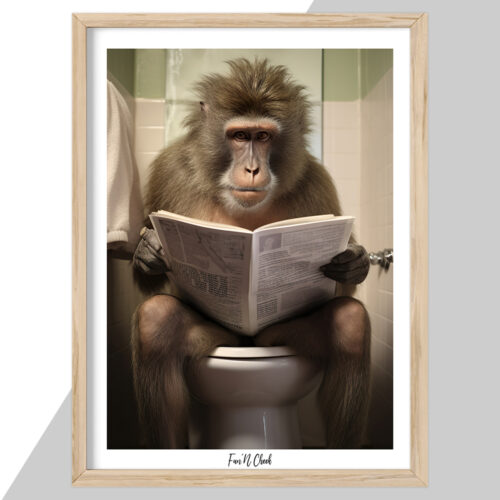 Fun'N Cheek Baboon on toilet #5 | Plakat - Image 2