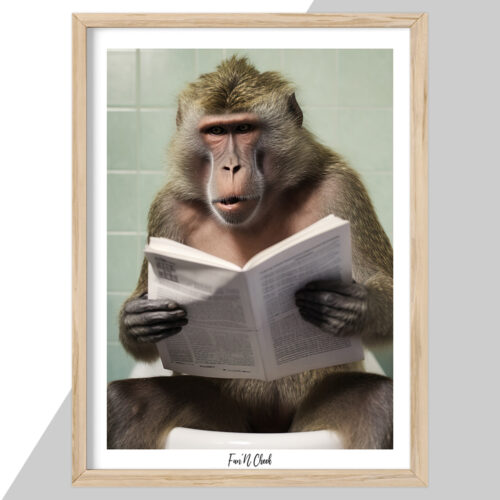 Fun'N Cheek Baboon on toilet #6 | Plakat - Image 2