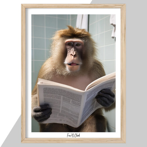 Fun'N Cheek Baboon on toilet #7 | Plakat - Image 2