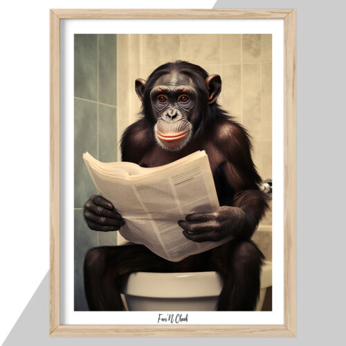Fun'N Cheek Bonobo on toilet #3 | Plakat - Image 2