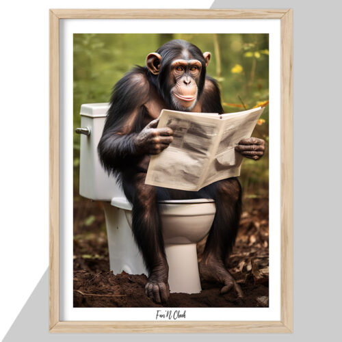 Fun'N Cheek Chimpanzee on toilet #2 | Plakat - Image 2