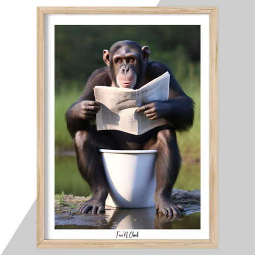 Fun'N Cheek Chimpanzee on toilet #3 | Plakat - Image 2