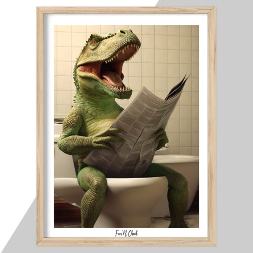 Fun'N Cheek T-Rex on toilet #1 | Plakat - Image 2