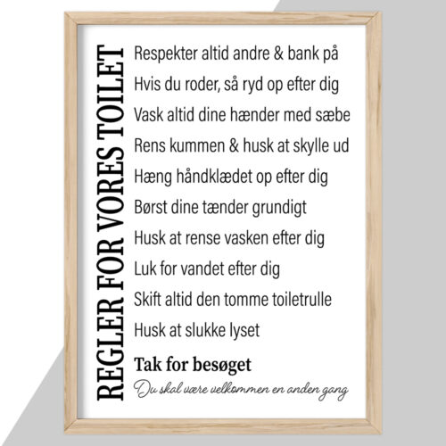 Regler for vores toilet | Plakat - Image 2
