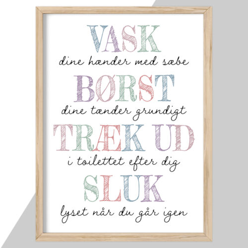 Vask, børst, træk ud & sluk | Plakat - Image 2