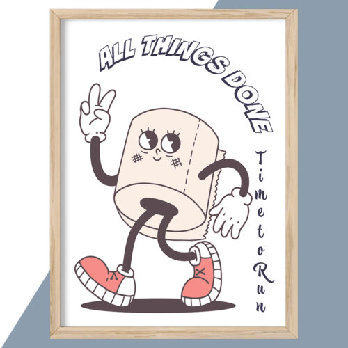 Cartoon - Alle things done, time to run | Plakat - Image 2