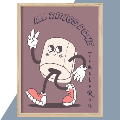 Cartoon - Alle things done, time to run... full color  | Plakat - Image 2