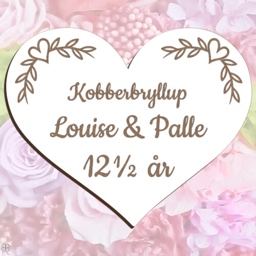 Kobberbryllupshjerte design #1 | Æresport skilt (farvet overflade)