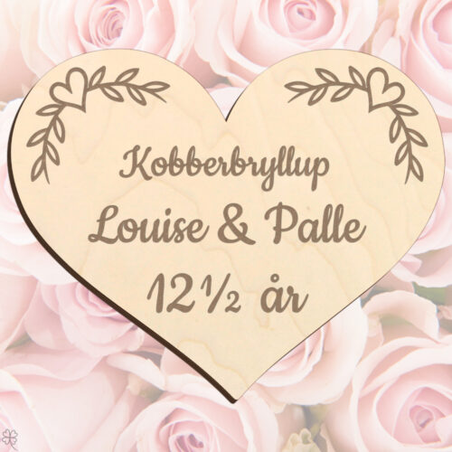 Kobberbryllupshjerte design #1 | Æresport skilt (poppel træfinér)