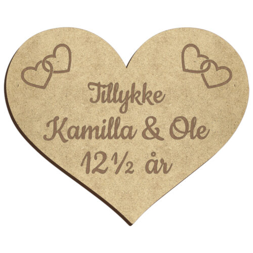 Kobberbryllupshjerte design #2 | Æresport skilt (træfiber) - Image 2