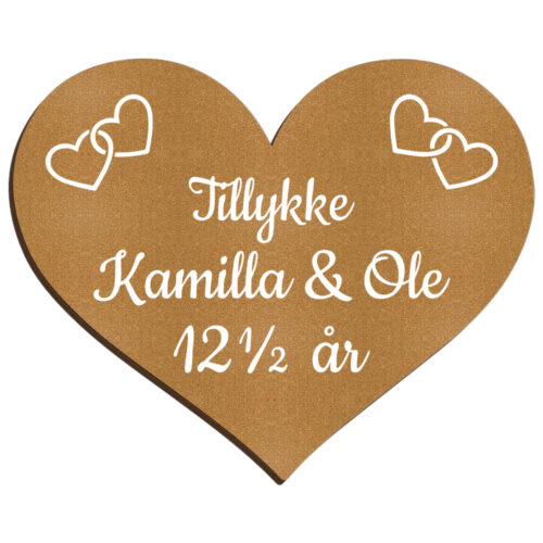 Kobberbryllupshjerte design #2 | Æresport skilt (farvet overflade med farvet tekst) - Image 2
