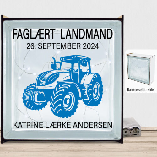 Faglært landmand #1 | Lyssten med ramme (farvet overflade)