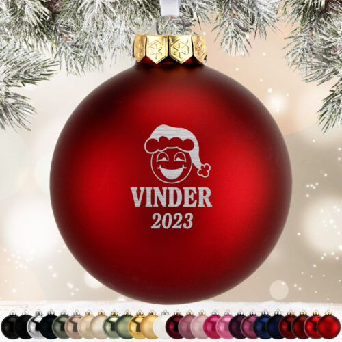 Vinder "valgfrit årstal" | Julekugle glas Ø8 cm