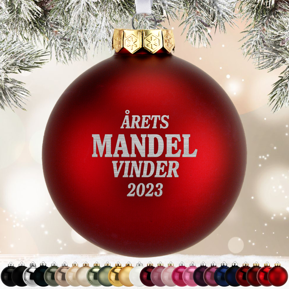 Årets mandelvinder "valgfrit årstal" | Julekugle glas Ø8 cm