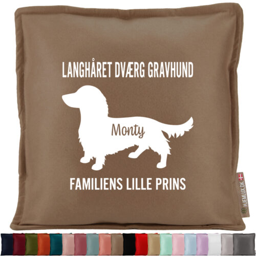 MyPets Langhåret Dværg Gravhund | Pyntepude i filt