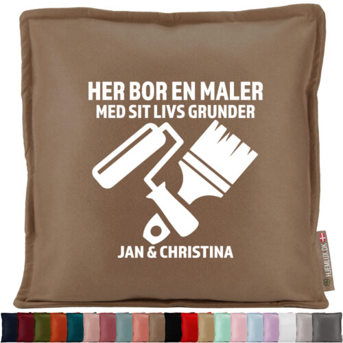 Her bor en maler #1 | Pyntepude i filt