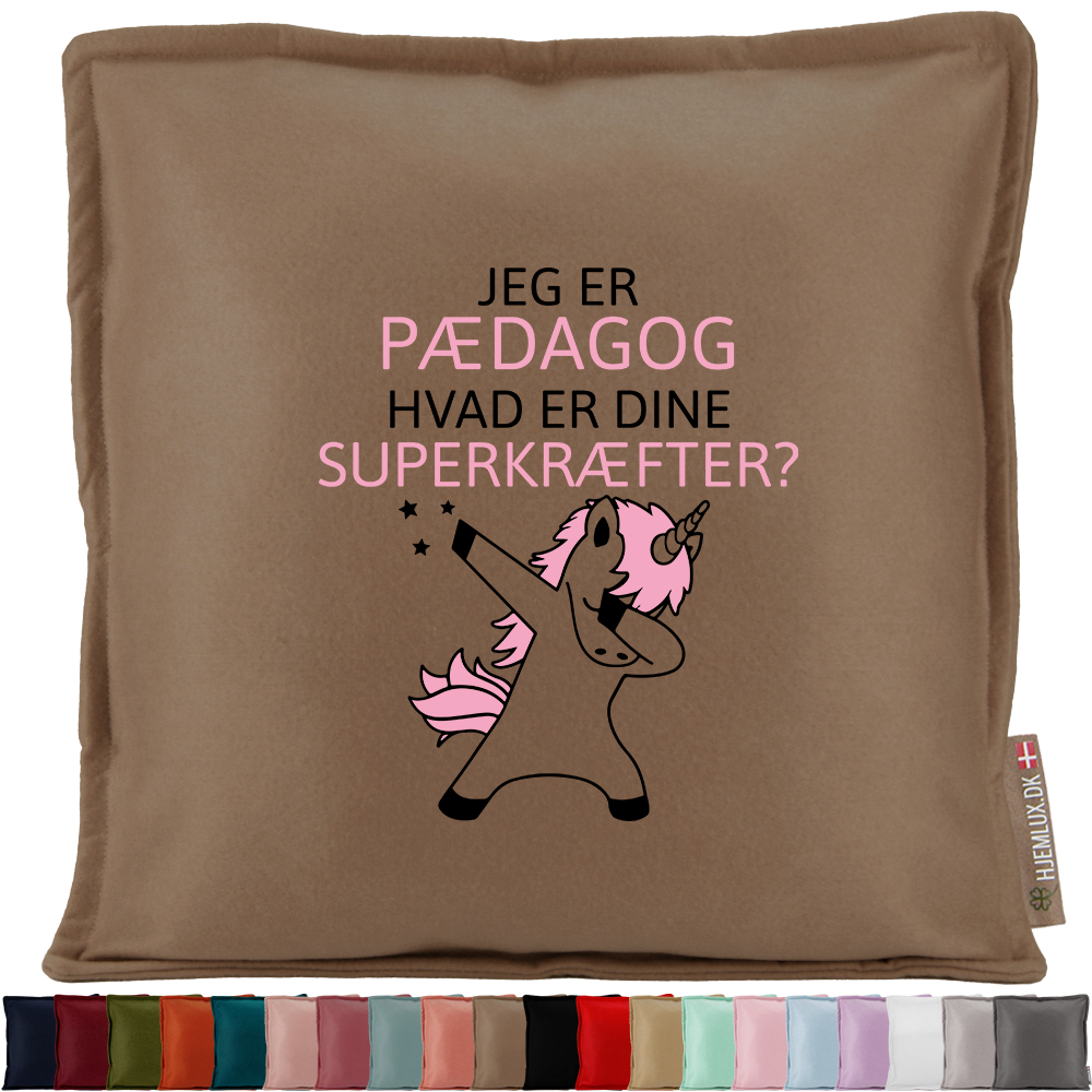 Jeg er pædagog, hvad er dine superkræfter | Pyntepude i filt