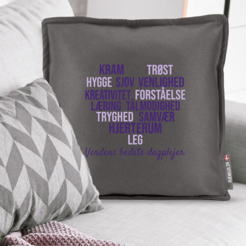 Kram, hygge & sjov – dagplejer | Pyntepude i filt - Image 2