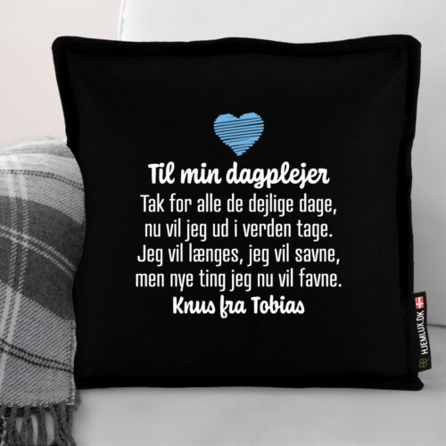 Alternative view of Til min dagplejer | Pyntepude i filt