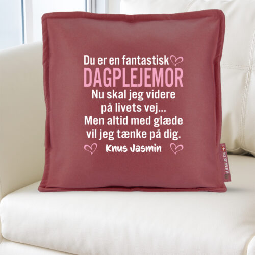 Alternative view of Du er en fantastisk dagplejemor... | Pyntepude i filt