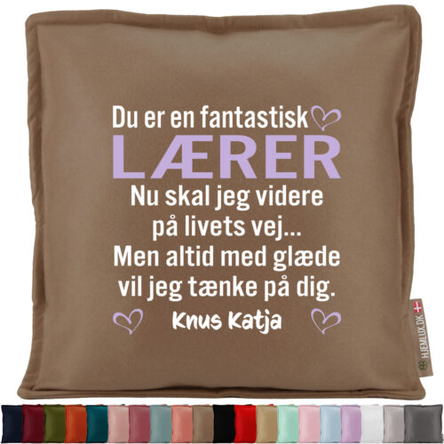 Du er en fantastisk lærer... | Pyntepude i filt