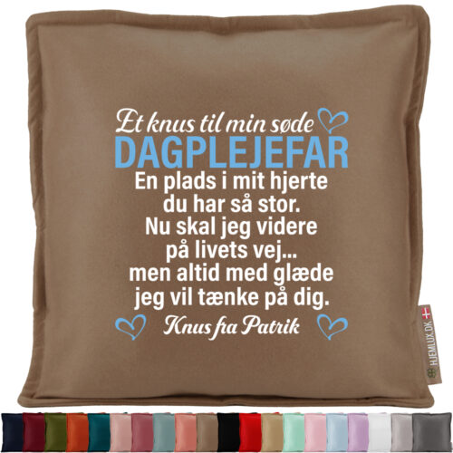 Et knus til min søde dagplejefar | Pyntepude i filt