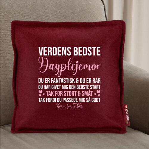 Alternative view of Du er fantastisk & du er rar - Dagplejemor | Pyntepude i filt