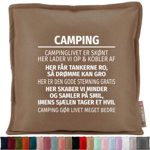 Campinglivet er skønt... | Pyntepude i filt