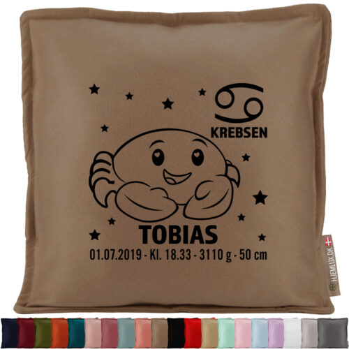 Stjernetegn "A little star" - Krebsen | Pyntepude i filt