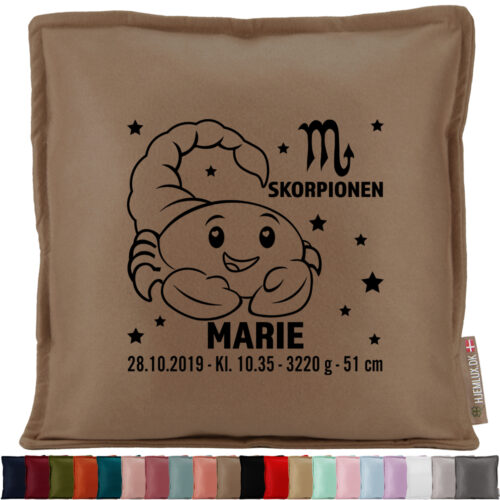 Stjernetegn "A little star" - Skorpionen | Pyntepude i filt