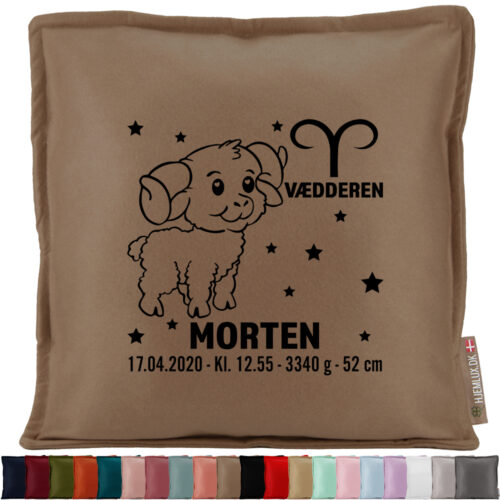 Stjernetegn "A little star" - Vædderen | Pyntepude i filt