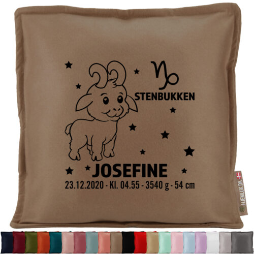 Stjernetegn "A little star" - Stenbukken | Pyntepude i filt