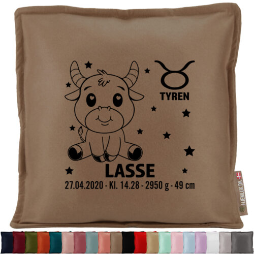 Stjernetegn "A little star" - Tyren | Pyntepude i filt