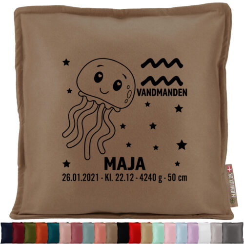 Stjernetegn "A little star" - Vandmanden | Pyntepude i filt