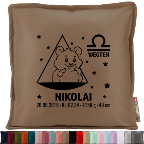 Stjernetegn "A little star" - Vægten | Pyntepude i filt