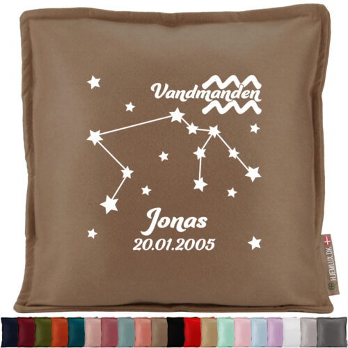 Stjernetegn "Look at the stars" - Vandmanden | Pyntepude i filt