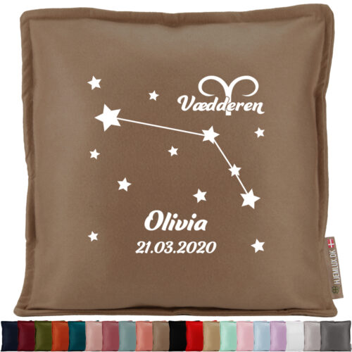 Stjernetegn "Look at the stars" - Vædderen | Pyntepude i filt