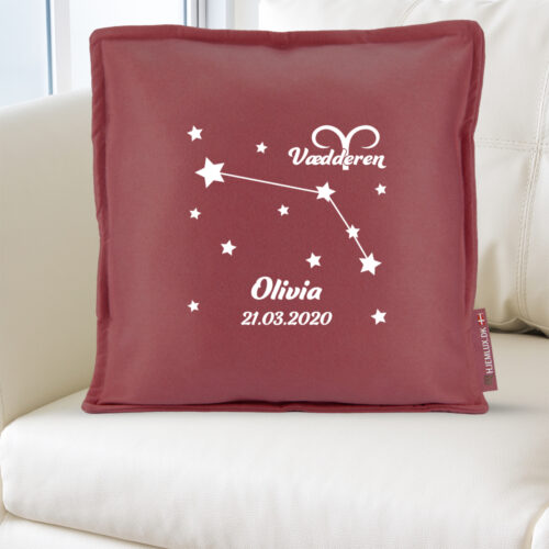 Alternative view of Stjernetegn "Look at the stars" - Vædderen | Pyntepude i filt