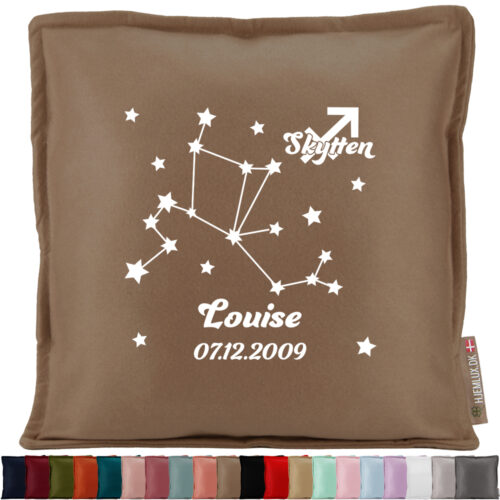 Stjernetegn "Look at the stars" - Skytten | Pyntepude i filt