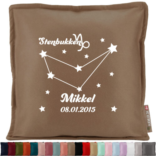 Stjernetegn "Look at the stars" - Stenbukken | Pyntepude i filt