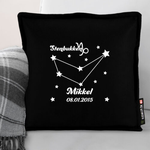 Alternative view of Stjernetegn "Look at the stars" - Stenbukken | Pyntepude i filt