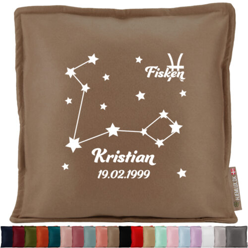 Stjernetegn "Look at the stars" - Fisken | Pyntepude i filt